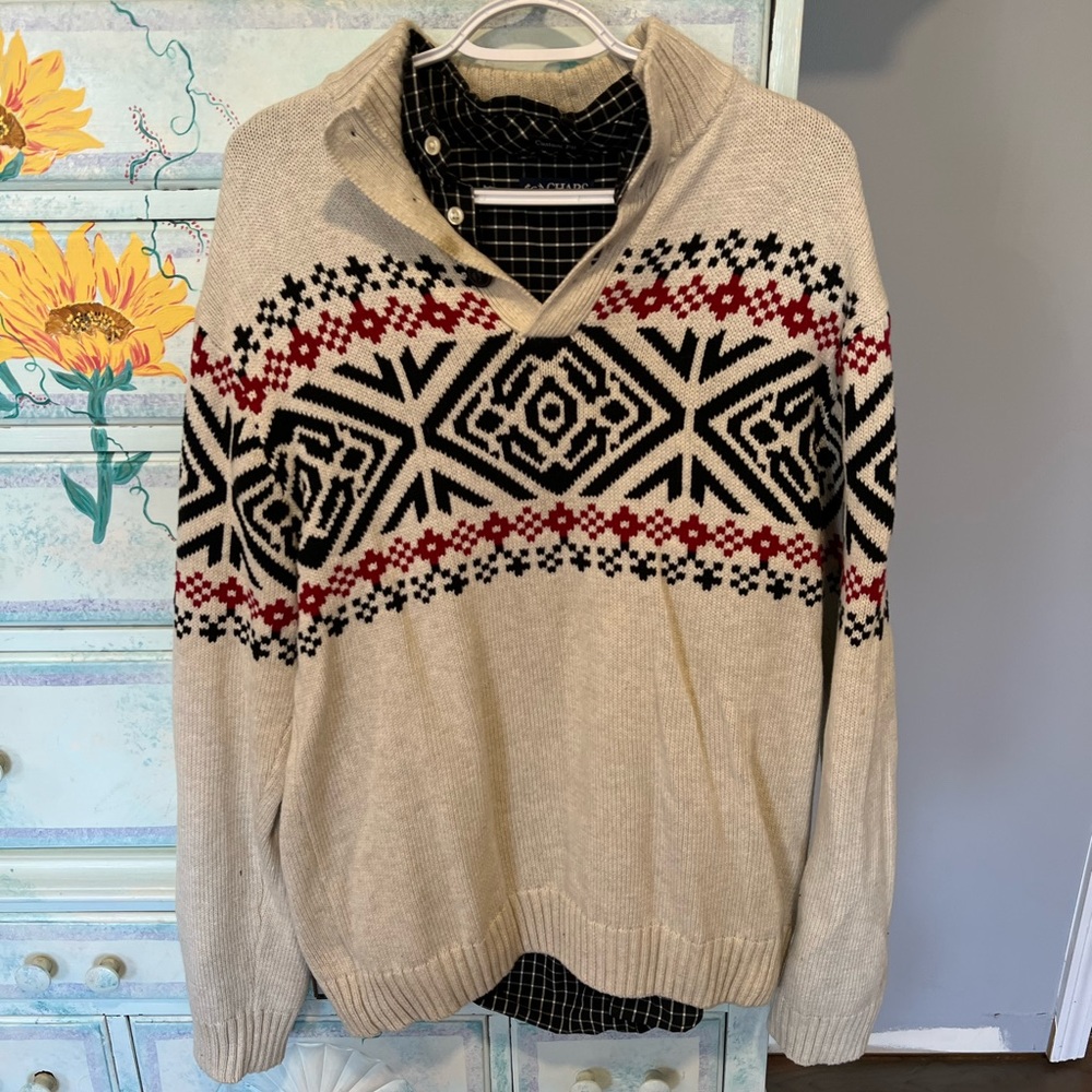 B2g1 Chaps Button-Down, Sweater Combo - image 2